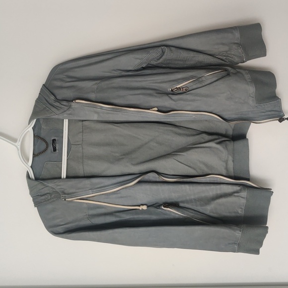 Luxury Designer Japanese Brand Leather Sky Blue Hoodie Jacket Boomer - Picture 1 of 6